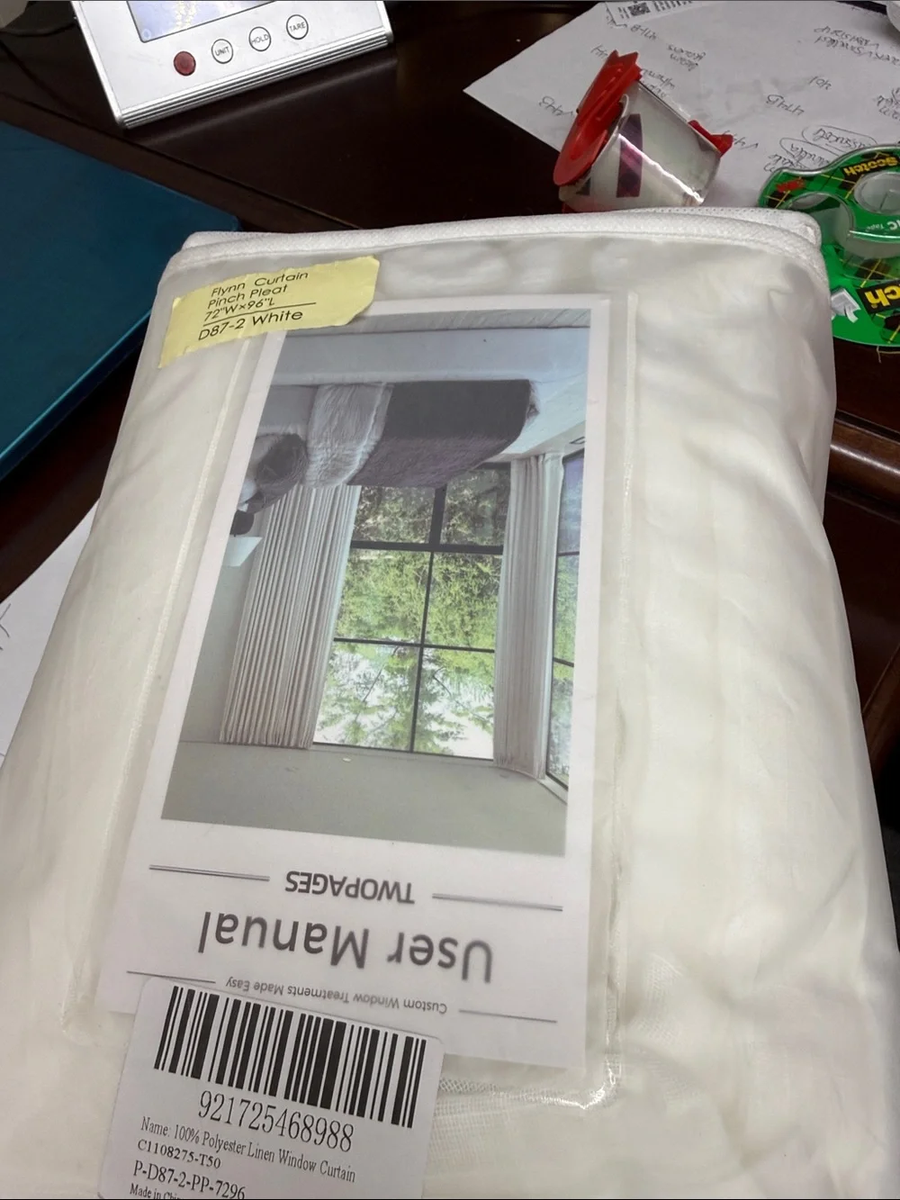 TWOPAGES Flynn Pinch Pleat Sheer Curtain 72x96 White D87-2 NIP Single Panel